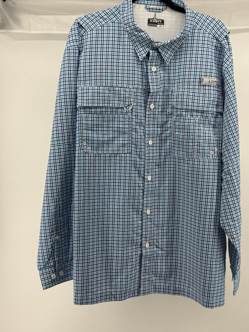 Habit Fishing Shirt UPF 40 Long Sleeve Vented Outdoor Performance Button Up 2XL